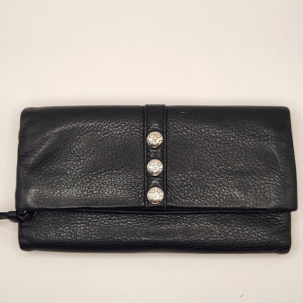 Brighton all Pebbled Leather Soft Nolita Black organizer clutch wallet Trifold